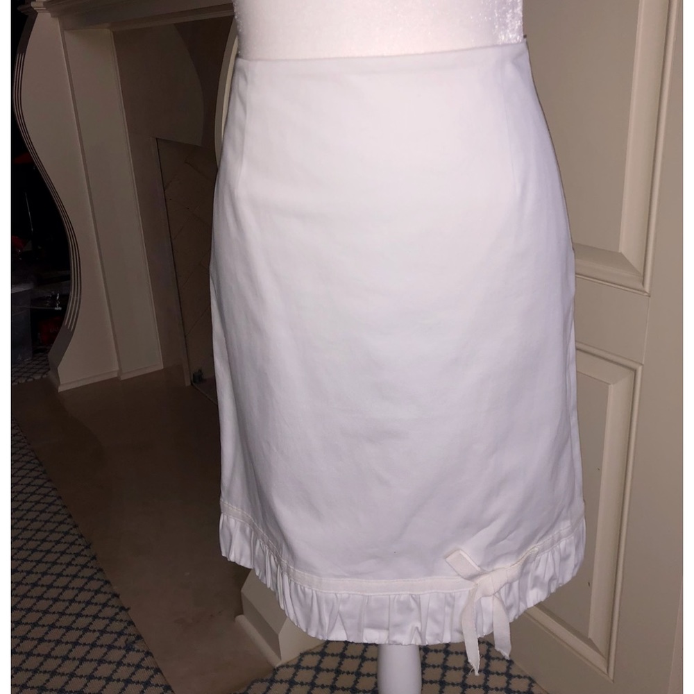 Worth White Cotton Blend Skirt With Ruffled Bottom New Size 8